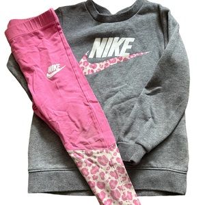 Girls Nike leopard sweatshirt with matching leggings - 4t